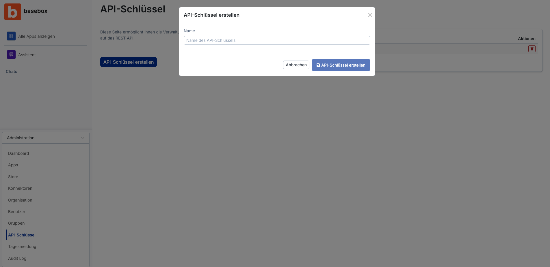 API-Schlüssel erstellen